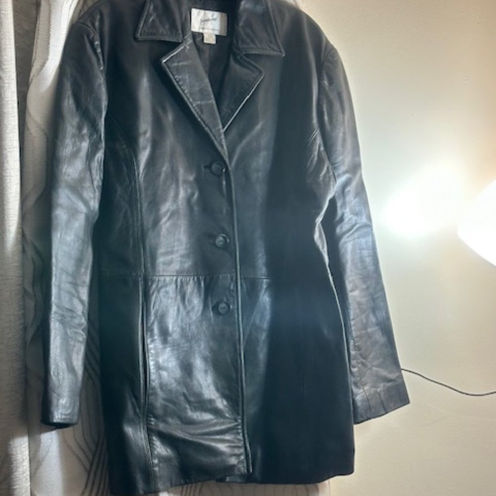 Jacqueline Ferrar - Leather Black Jacket Lamb Skin